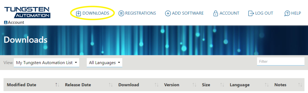 Kofax_downloads_menu