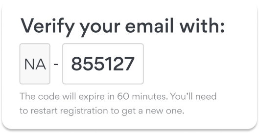 Vahvistuskoodi sähköpostissa