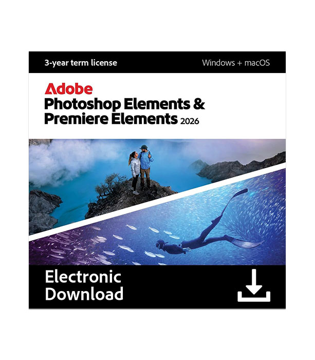 Adobe Photoshop Elements and Premiere Elements 2026 - 1 Käyttäjä - 3 Vuotta