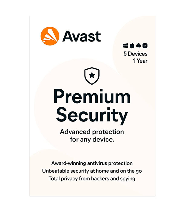 Avast Premium Security 5 laitteelle 1 vuosi – sähköinen lisenssi