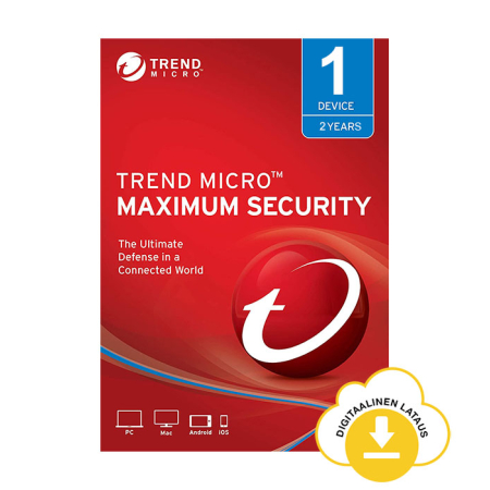 Trend Micro Maximum Security - 3 laitetta / 1 vuosi - sähköinen lisenssi
