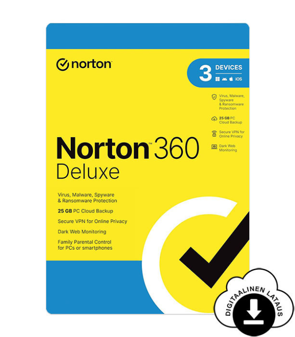 Norton 360 Deluxe aktivointikoodi digitaalinen toimitus