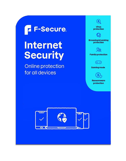 F-Secure Internet Security 3 laitetta / 1 vuosi - toimitus sähköpostitse