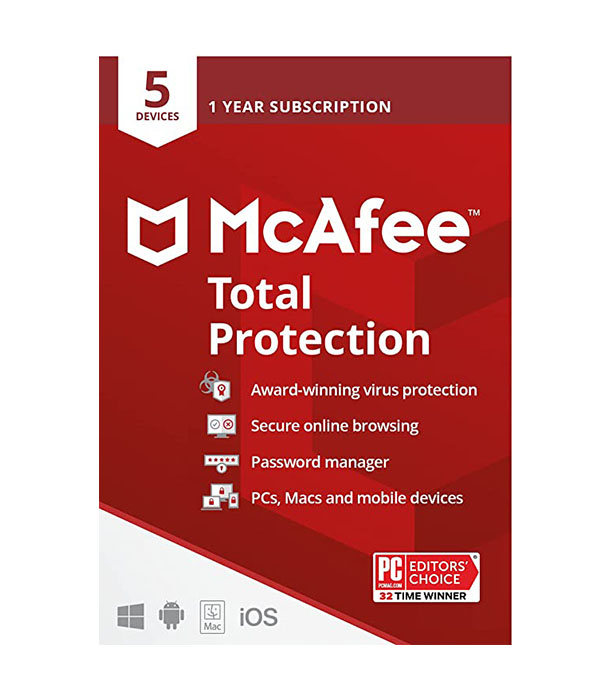 McAfee Total Protection - 5 laitetta / 1 vuosi - sähköinen lisenssi