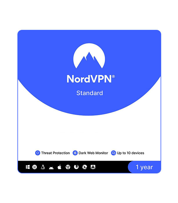 NordVPN Standard VPN 1 vuosi – VPN 10 laitteelle (digitaalinen lisenssi)