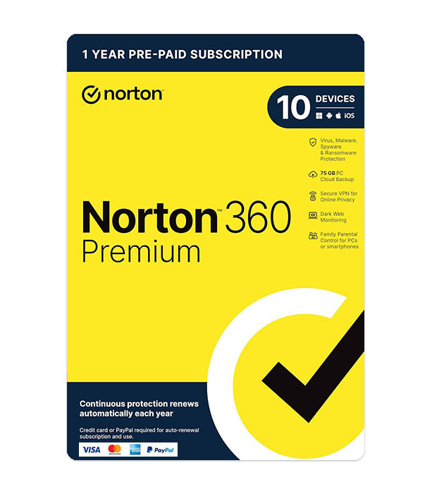 Norton 360 Deluxe, 10 laitetta / 1 vuosi - Auto Renew - sähköinen lisenssi
