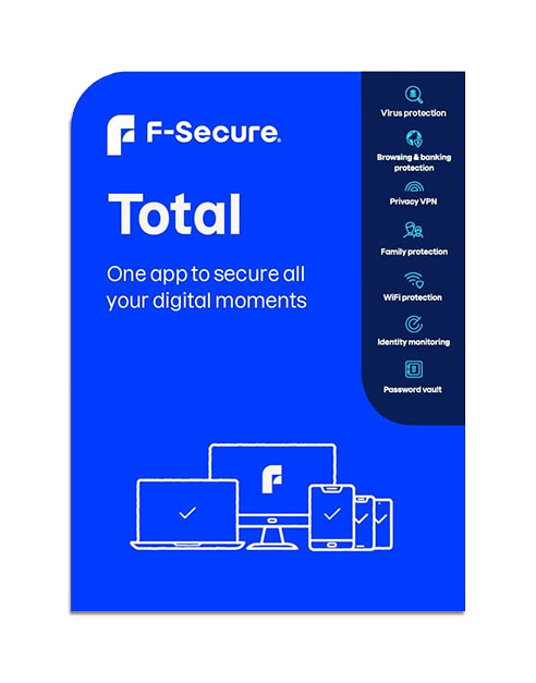 F-Secure Total Tietoturva ja VPN, 1 laitteelle / 3 vuotta - sähköinen lisenssi